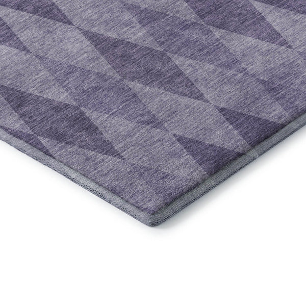 HomeRoots 8' X 10' Purple & Ivory Geometric Area Rug - Washable, UV-Protected, Durable for High-Traffic Spaces 649376