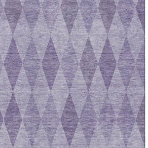 HomeRoots 8' X 10' Purple & Ivory Geometric Area Rug - Washable, UV-Protected, Durable for High-Traffic Spaces 649376