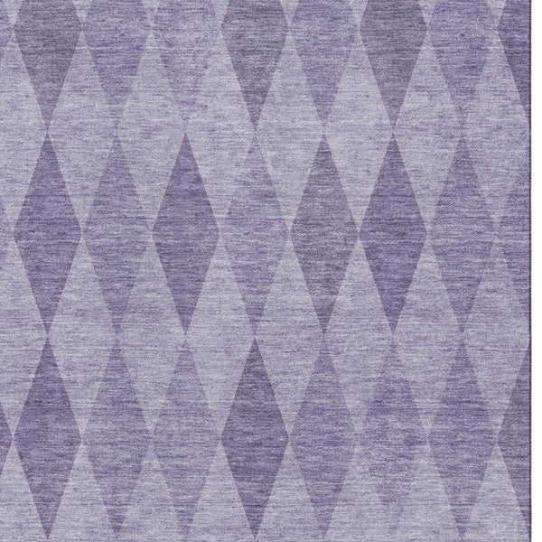 HomeRoots 8' X 10' Purple & Ivory Geometric Area Rug - Washable, UV-Protected, Durable for High-Traffic Spaces 649376