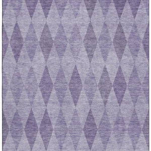 HomeRoots 8' X 10' Purple & Ivory Geometric Area Rug - Washable, UV-Protected, Durable for High-Traffic Spaces 649376