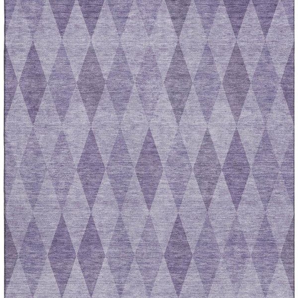 HomeRoots 8' X 10' Purple & Ivory Geometric Area Rug - Washable, UV-Protected, Durable for High-Traffic Spaces 649376