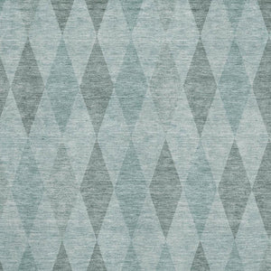 HomeRoots 5' X 8' Stylish Teal and Gray Geometric Area Rug - Washable, UV Protected, Perfect for Busy Homes! 649380