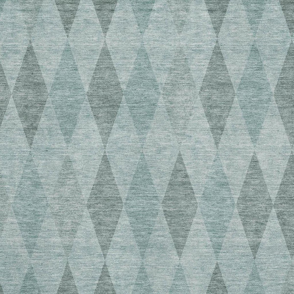 HomeRoots 5' X 8' Stylish Teal and Gray Geometric Area Rug - Washable, UV Protected, Perfect for Busy Homes! 649380