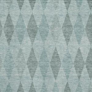 HomeRoots 9' X 12' Teal and Gray Geometric Area Rug – Washable, UV-Protected, Perfect for High-Traffic Spaces! 649383