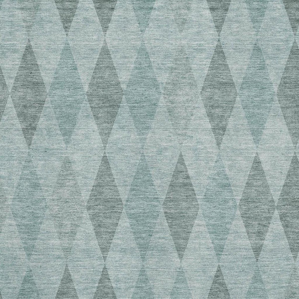 HomeRoots 9' X 12' Teal and Gray Geometric Area Rug – Washable, UV-Protected, Perfect for High-Traffic Spaces! 649383