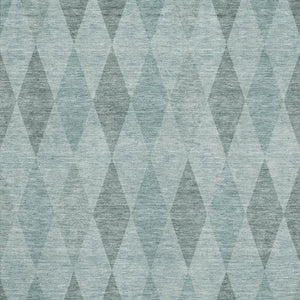 HomeRoots 10' X 14' Modern Teal & Gray Geometric Area Rug - Stain Resistant, UV Protected for Busy Homes 649384