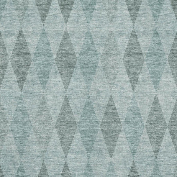 HomeRoots 10' X 14' Modern Teal & Gray Geometric Area Rug - Stain Resistant, UV Protected for Busy Homes 649384
