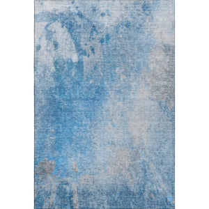 HomeRoots 8' X 10' Stylish Blue and Gray Abstract Area Rug – Washable, UV-Protected, Perfect for Modern Homes! 649388