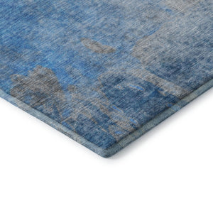 HomeRoots 8' X 10' Stylish Blue and Gray Abstract Area Rug – Washable, UV-Protected, Perfect for Modern Homes! 649388