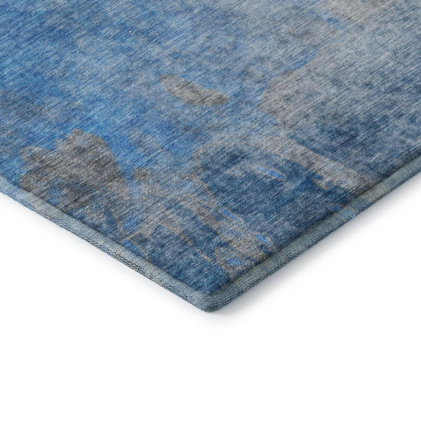 HomeRoots 8' X 10' Stylish Blue and Gray Abstract Area Rug – Washable, UV-Protected, Perfect for Modern Homes! 649388