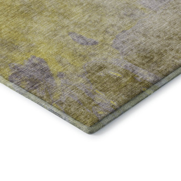 HomeRoots 10' Gold and Gray Abstract Washable Area Rug - UV Protected, Durable, Stylish for High-Traffic Spaces 649396