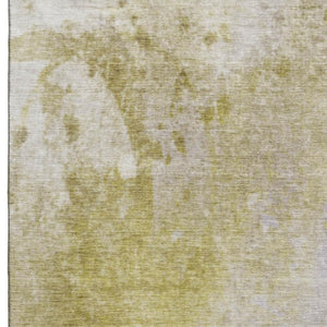 HomeRoots 10' Gold and Gray Abstract Washable Area Rug - UV Protected, Durable, Stylish for High-Traffic Spaces 649396