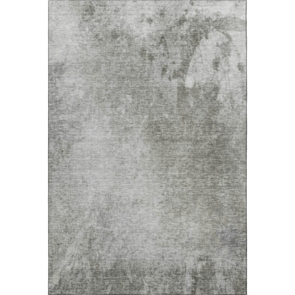 HomeRoots 10' Gray and Ivory Abstract Washable Area Rug - Durable, Stain-Resistant with UV Protection for Homes 649402