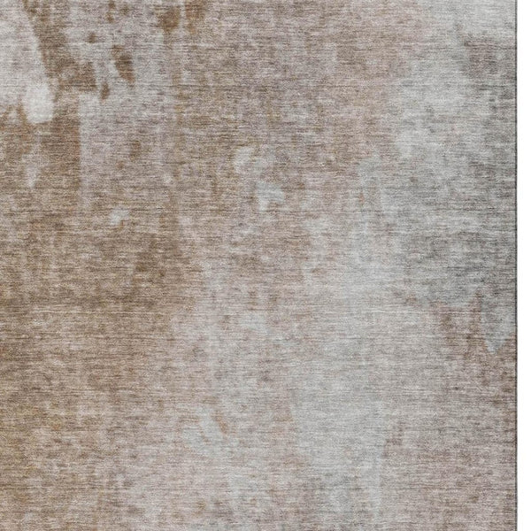 HomeRoots 5' x 8' Contemporary Coffee and Gray Abstract Area Rug - Washable, UV Protected, Stain Resistant Design 649404