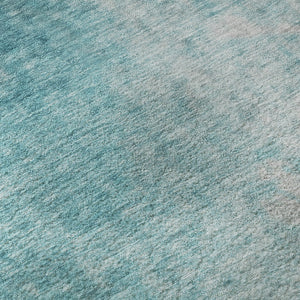 HomeRoots 8' X 10' Teal and Gray Abstract Washable Area Rug - Stylish, Durable, and Easy-Care for Modern Homes 649412