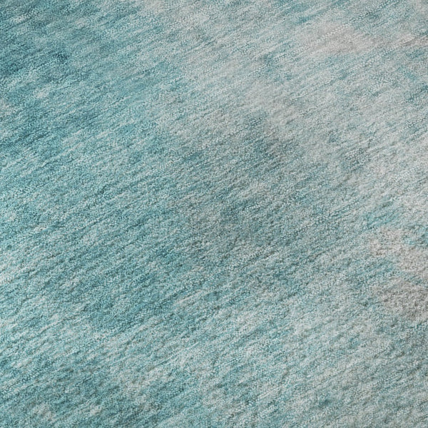 HomeRoots 9' X 12' Teal and Gray Abstract Washable Area Rug - Durable, UV Protected, Perfect for Busy Spaces! 649413