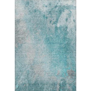 HomeRoots 10' X 14' Modern Teal and Gray Abstract Washable Area Rug - UV Protected, Stain Resistant & Soft! 649414