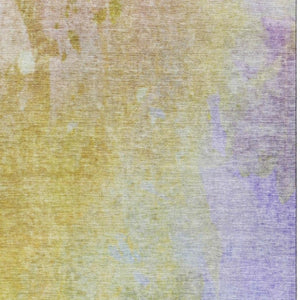 HomeRoots 8' X 10' Abstract Wheat And Purple Area Rug - Washable, UV Protected, Durable Design for Any Room 649418