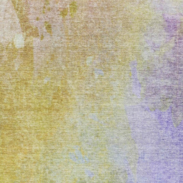 HomeRoots 10' X 14' Wheat And Purple Abstract Area Rug - Washable, UV-Protected, Ideal for Family Spaces 649420