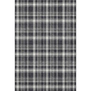HomeRoots 10' X 14' Black And Ivory Plaid Washable Area Rug - Durable, Stylish, UV-Protected for Busy Homes 649426