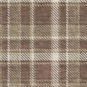 HomeRoots 10' Chocolate and Ivory Plaid Washable Area Rug - Durable, Stain-Resistant, UV Protected - 10' x 14' 649432