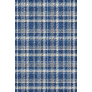 HomeRoots 5' X 8' Navy Blue & Ivory Plaid Washable Area Rug with UV Protection - Durable, Stylish, Easy-Care! 649446
