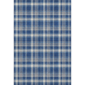 HomeRoots 8' X 10' Navy Blue and Ivory Plaid Washable Area Rug - Durable, Stain Resistant, UV Protected Style 649448