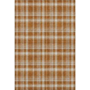 HomeRoots 5' X 8' Rust And Ivory Plaid Washable Area Rug – Stylish UV-Protected, Durable & Easy-Clean Design 649452