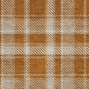 HomeRoots 8' X 10' Washable Plaid Area Rug in Rust and Ivory - Durable, UV-Protected, Stain-Resistant Design 649454