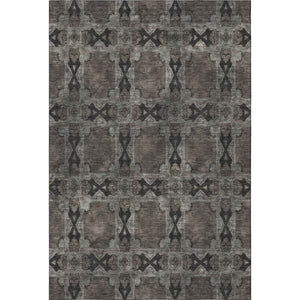 HomeRoots 10' X 14' Gray Floral Medallion Area Rug – Washable, UV-Protected, Perfect for High-Traffic Spaces! 649486
