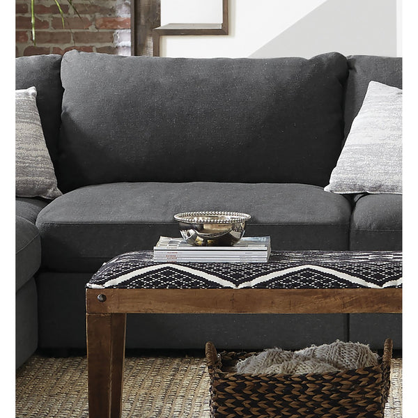 English Elm Duncan Modular Armless Chair in Charcoal Muslin Fabric with Removable Back Cushion, Cozy Modern Seating B062P357799