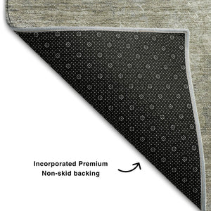 HomeRoots 5' X 8' Beige And Ivory Abstract Area Rug - Washable, UV Protected, Pet-Friendly Design for Everyday Use 649524