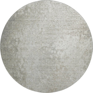 HomeRoots 8' Beige and Ivory Abstract Washable Round Rug - Durable UV Protection for Homes with Kids & Pets 649525