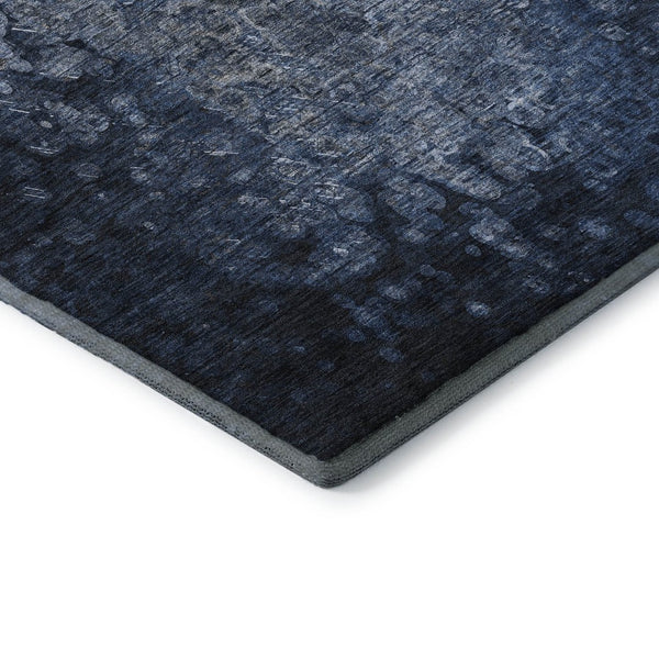 HomeRoots 5' X 8' Blue and Ivory Abstract Area Rug - Stylish, Washable, UV-Protected for High-Traffic Areas 649530