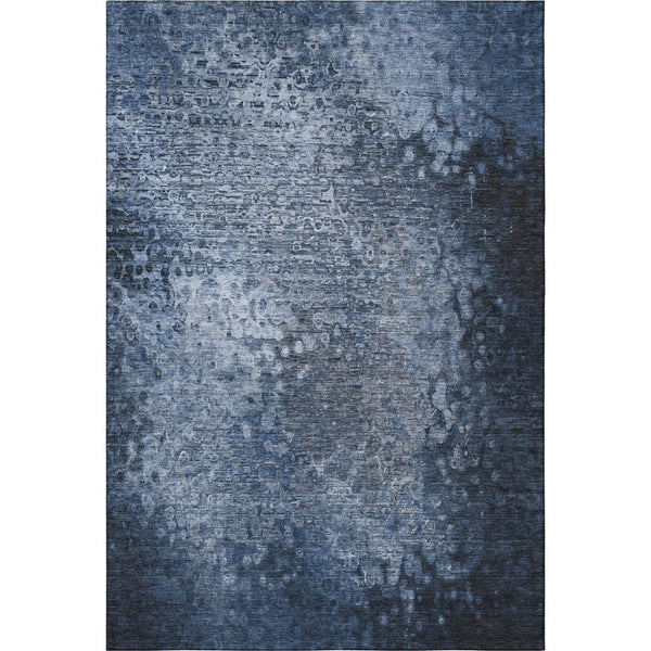 HomeRoots 8' X 10' Stylish Blue & Ivory Abstract Area Rug – Washable, UV Protected, Stain-Resistant Comfort 649532