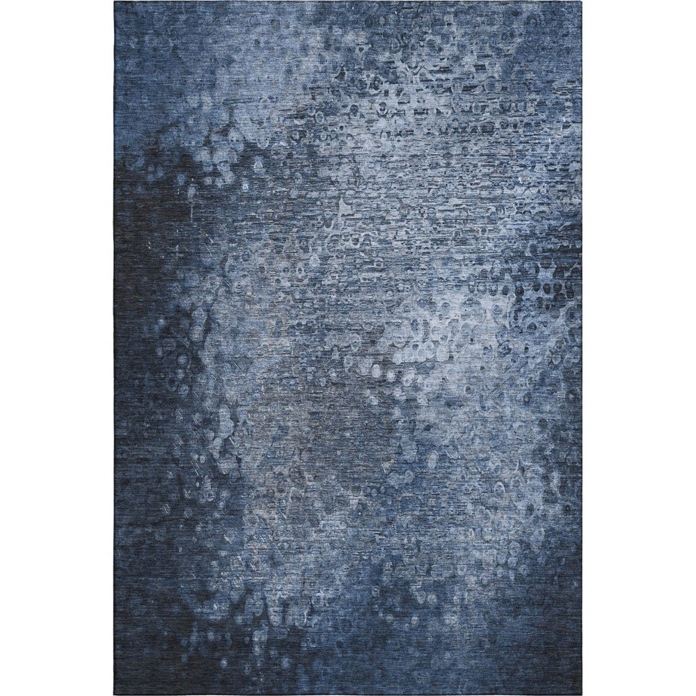 HomeRoots 10' X 14' Blue and Ivory Abstract Area Rug - Washable, UV Protected, Perfect for Family Spaces! 649534