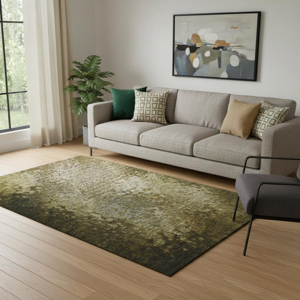 HomeRoots 5' X 8' Stylish Brown and Ivory Abstract Area Rug – Washable, UV-Protected, Stain-Resistant Design 649536