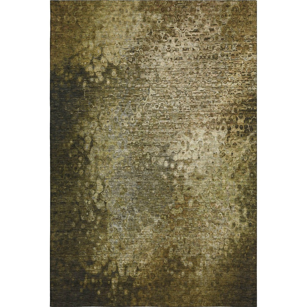 HomeRoots 5' X 8' Stylish Brown and Ivory Abstract Area Rug – Washable, UV-Protected, Stain-Resistant Design 649536