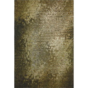 HomeRoots 8' X 10' Brown & Ivory Abstract Washable Area Rug - Durable, UV-Protected, Perfect for Family Spaces! 649538