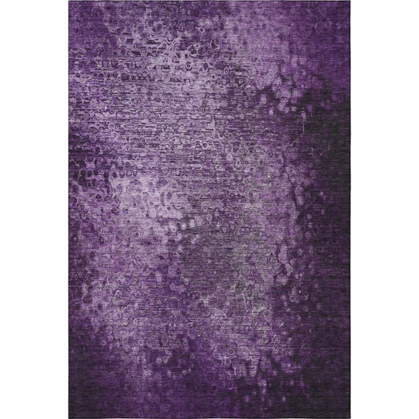 HomeRoots 5' X 8' Purple and Ivory Abstract Washable Area Rug - Stylish, Durable, Stain-Resistant with UV Protection 649542
