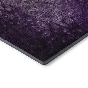 HomeRoots 9' X 12' Purple and Ivory Abstract Washable Area Rug - Durable, Stylish, UV Protected for Homes 649545