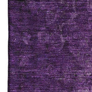 HomeRoots 10' X 14' Modern Purple and Ivory Abstract Area Rug - Washable, UV Protected, and Non-Slip Design 649546