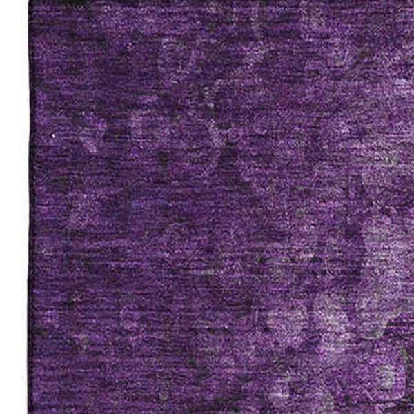 HomeRoots 10' X 14' Modern Purple and Ivory Abstract Area Rug - Washable, UV Protected, and Non-Slip Design 649546
