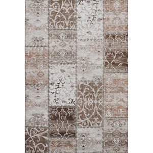 HomeRoots 10' X 14' Beige And Ivory Patchwork Area Rug - Washable, Stain Resistant With UV Protection! 649552