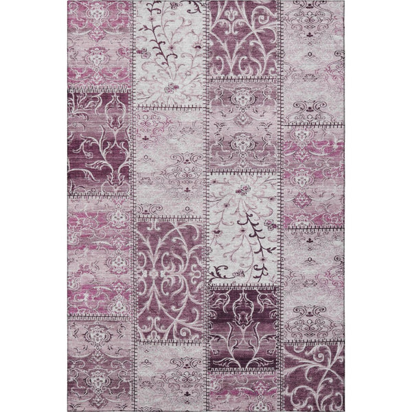 HomeRoots 9' X 12' Burgundy and Ivory Washable Area Rug - Stylish, Durable, UV-Protected for Family Spaces 649557