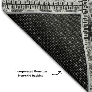 HomeRoots 9' X 12' Gray & Ivory Patchwork Area Rug - Durable, Soft, Stain-Resistant with UV Protection & Style! 649569