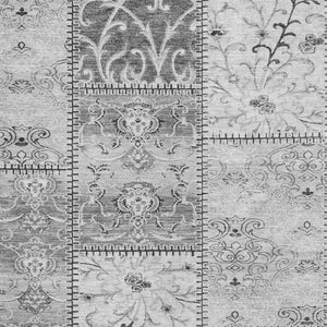 HomeRoots 10' Gray and Ivory Patchwork Area Rug - Washable, UV Protected, Stain-Resistant for Easy Care 649570
