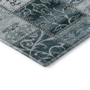 HomeRoots 10' Teal and Ivory Patchwork Area Rug - Washable, UV Protected, Stain Resistant for Home Use! 649594