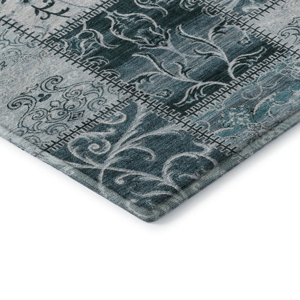 HomeRoots 10' Teal and Ivory Patchwork Area Rug - Washable, UV Protected, Stain Resistant for Home Use! 649594
