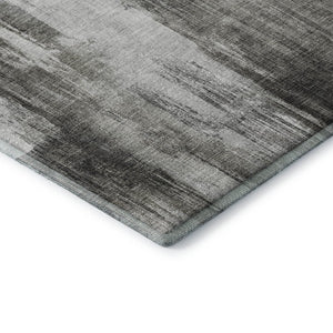HomeRoots 10' Gray and Ivory Abstract Washable Area Rug – UV Protected, Stain Resistant, Perfect for Homes! 649606